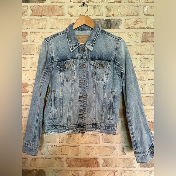 BLANK NYC Custom Sequin Madonna Fashion Large Appliqué Patch Denim Jacket Size M - Picture 3 of 13